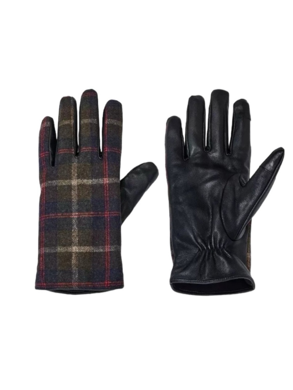 Goodfellow & Co. Men's Brown Plaid Touch Sherpa Lined Gloves